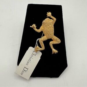 Christian Dior 1980’s Vintage Gold Plated Frog Brooch